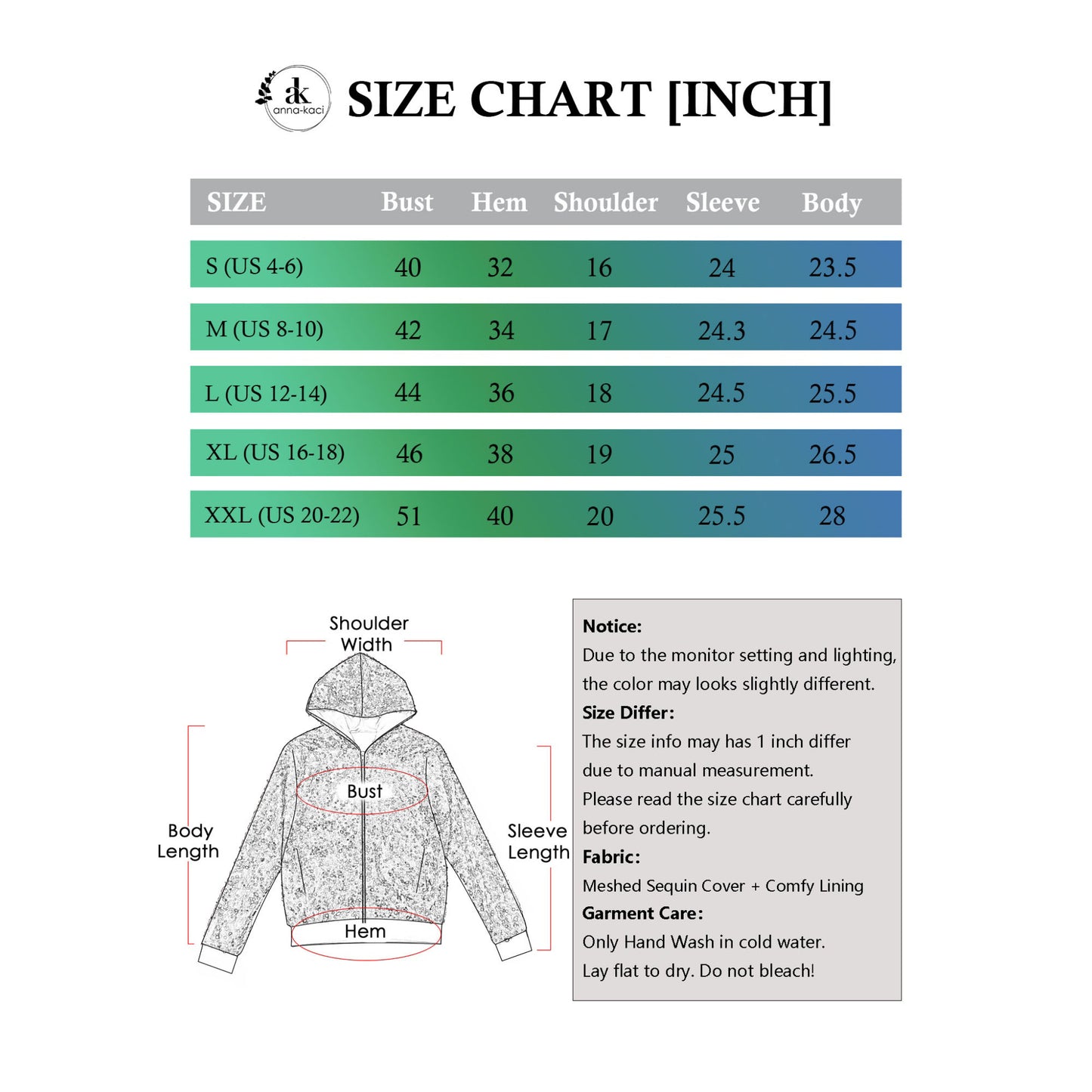 Anna-Kaci Women's Sparkly Sequin Jacket Hooded Glitter Zip Up Bomber Jacket Coat Concert Party Clubwear