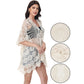 Anna-Kaci Crochet Lace Cardigan Kimono Top with Boho Floral Patterns for Beach