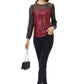 Anna-Kaci Women's Long Sleeve Sequin Blouse Sheer Mesh Top Sparkly Shirt for Holiday Party