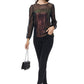 Anna-Kaci Women's Long Sleeve Sequin Blouse Sheer Mesh Top Sparkly Shirt for Holiday Party