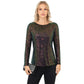 Anna-Kaci Women's Long Sleeve Sequin Top with Crew Neck and Fitted Silhouette