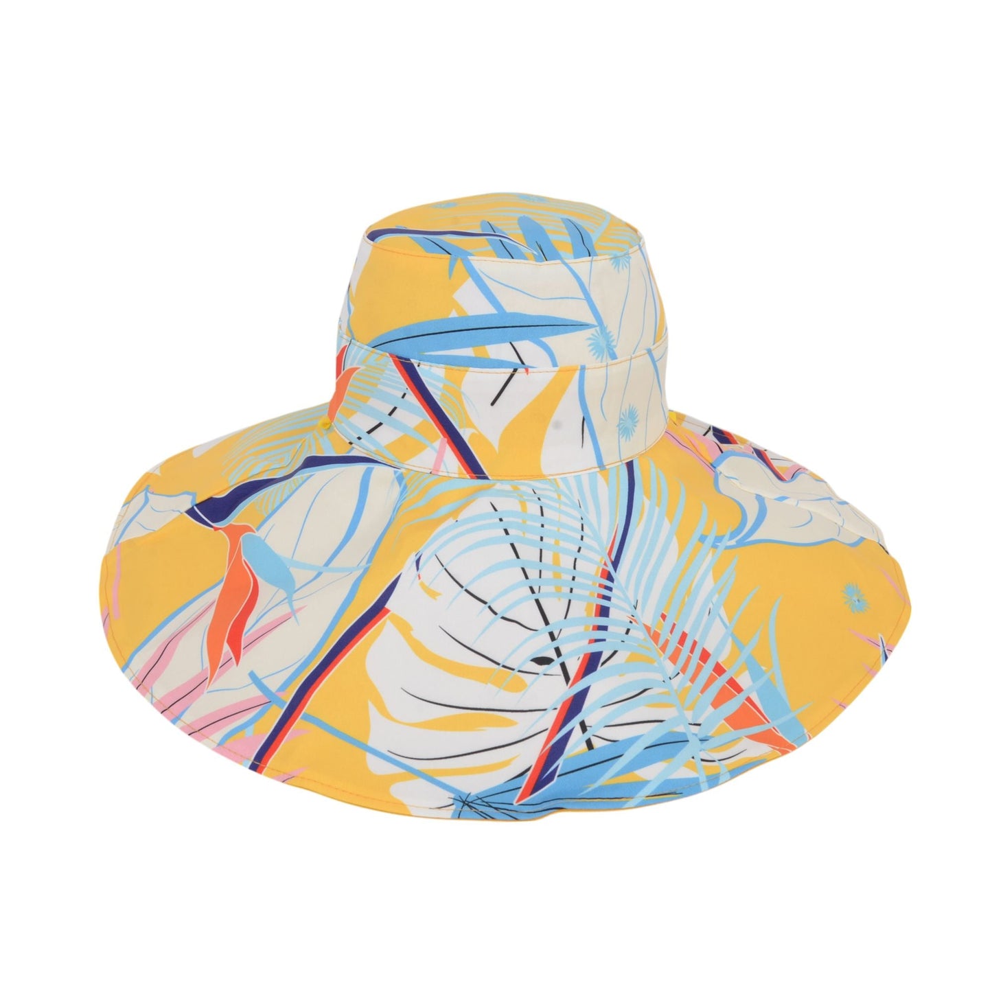 Anna-Kaci Wide Brim Floppy Sun Hat with Colorful Printed Underside UV Protection Lightweight Foldable Design for Outdoor Use