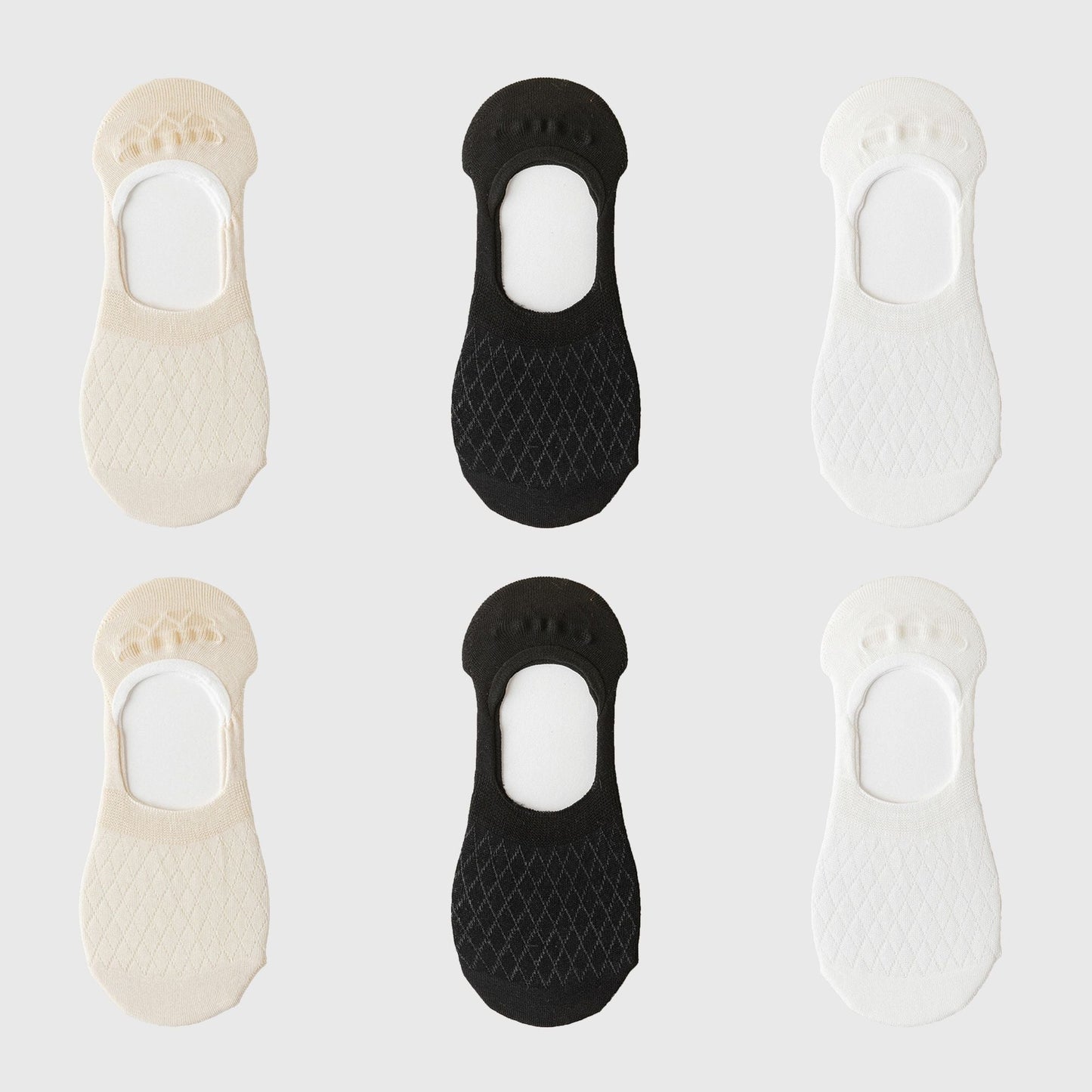 Anna-Kaci Women's Solid No Show Socks Non Slip Cotton 6Pk