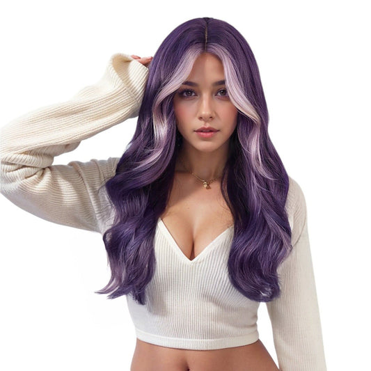 Alilang Long Wavy Wigs 27 Inch Middle Part Curly Wig for Daily Party Use