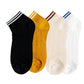 Anna-Kaci Women's 4-Pair Pack Lightweight Mesh Ankle Socks with Striped Cuffs Breathable Knit Texture