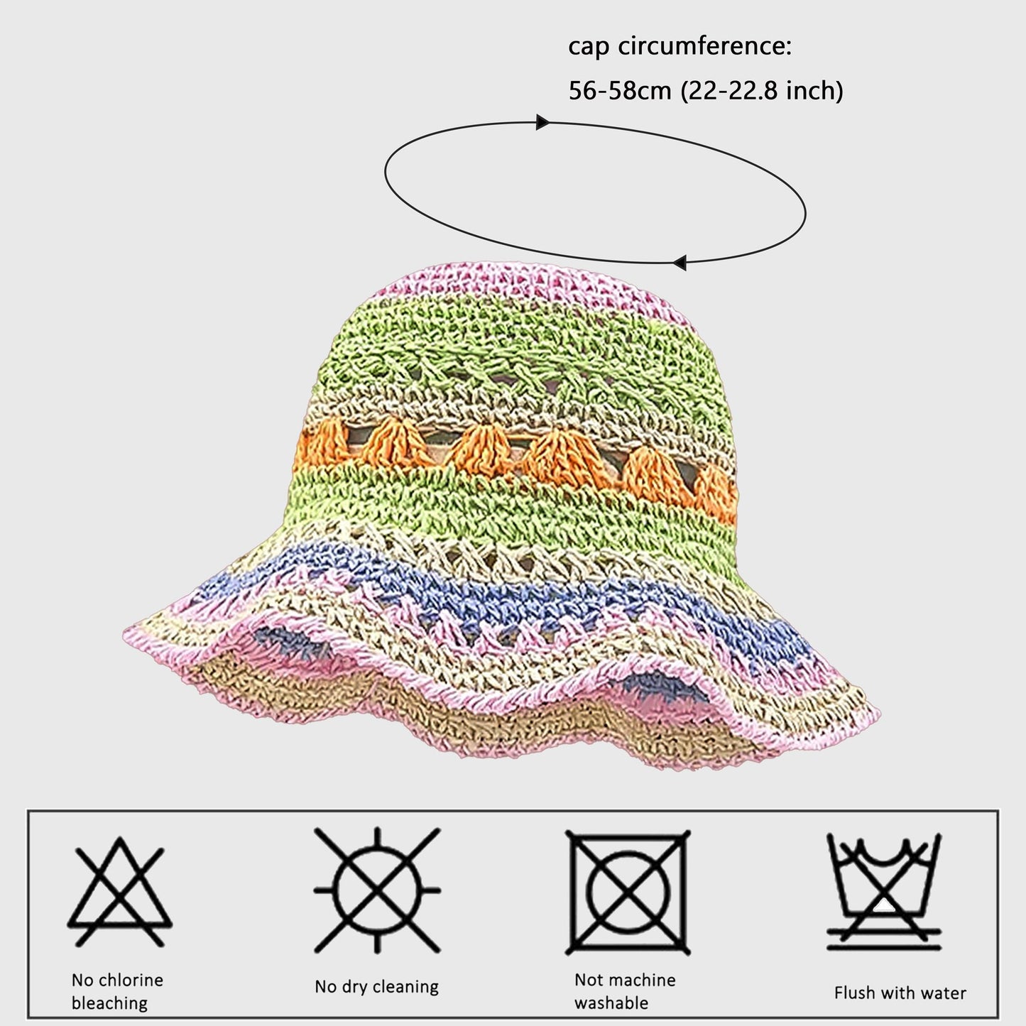 Anna-Kaci Women's Vibrant Multicolored Crochet Bucket Hat