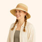 Anna-Kaci Women's Woven Floppy Sun Hat with Wide Ribbon Knot Detail and Curved Brim