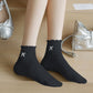 Anna-Kaci Women's Summer Ribbed Ankle Socks with Bow Embroidery 5Pk