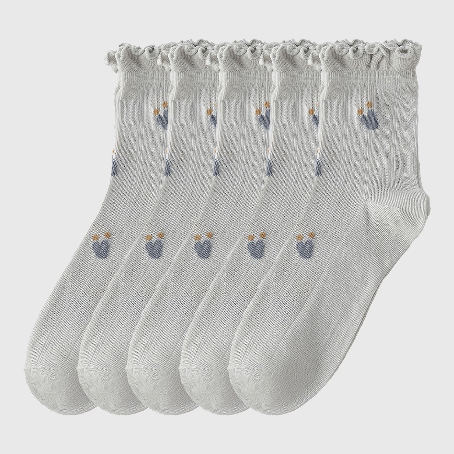 Anna-Kaci Women's Adorable Summer Ruffle-Edge Ankle Socks 5pk