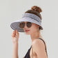 Anna-Kaci Striped Wide Brim Sun Visor Hat Lightweight Foldable Design for Outdoor Travel Beach Hiking Sports Vacations