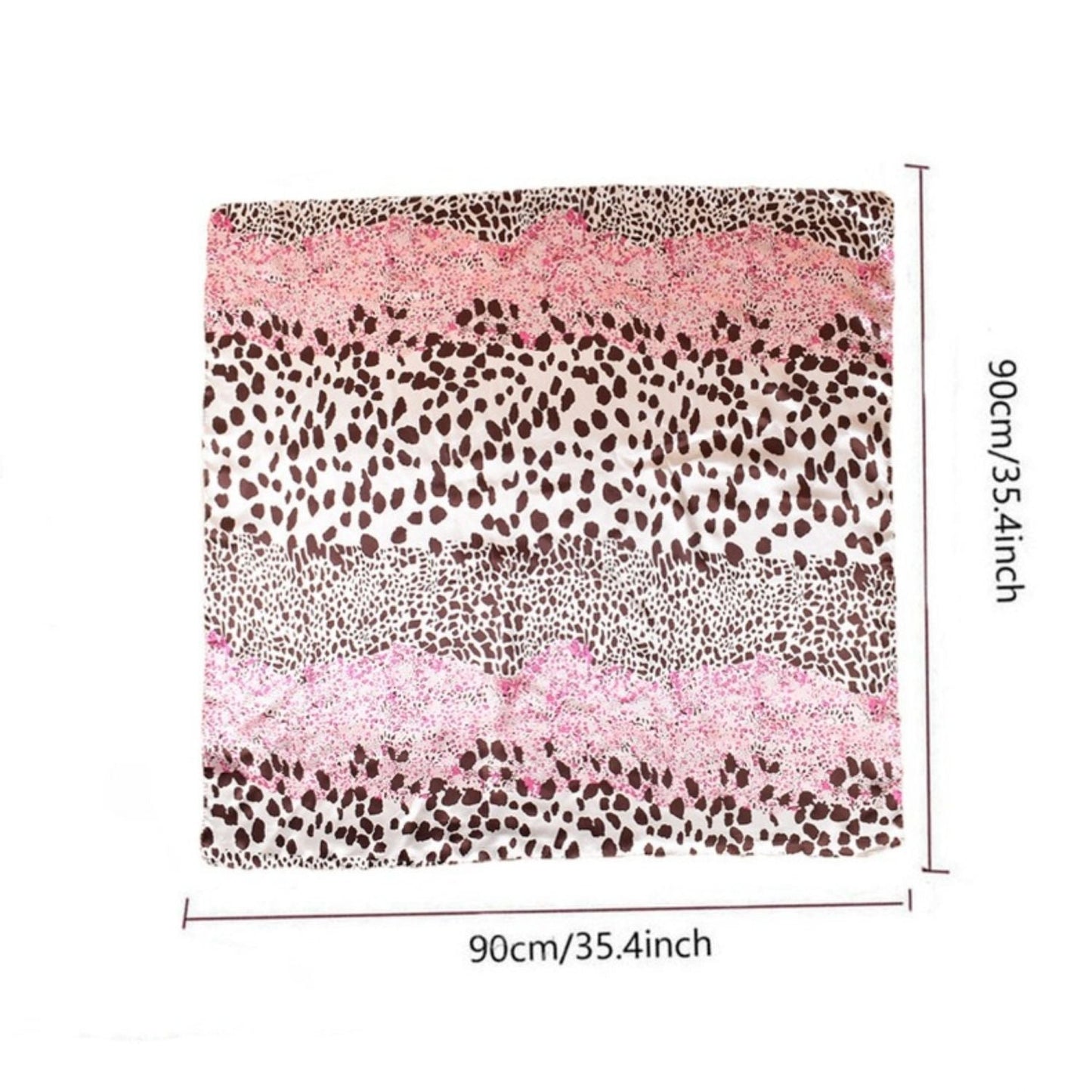 Anna-Kaci Women's Square Satin Scarf with Mixed Animal Print Pattern and Lightweight Silky Texture