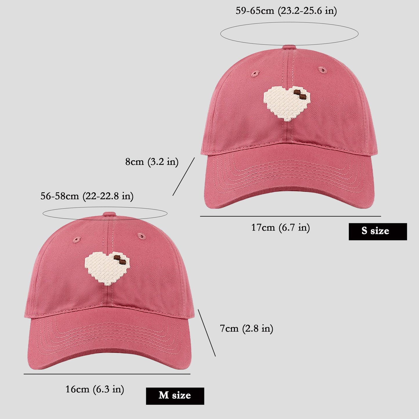 Anna-Kaci Women's Pixel Heart Wide - Brim Baseball Cap