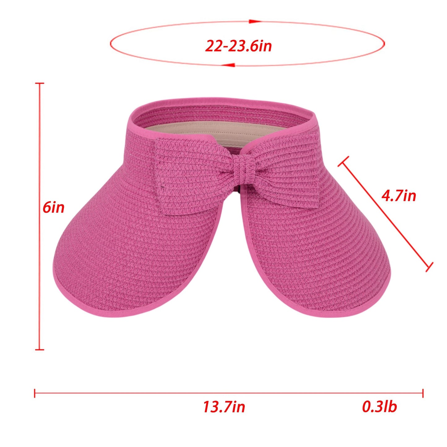 Anna-Kaci Women's Wide Brim Visor Hat with Bow Detail Adjustable Velcro Closure for Beach or Outdoor Protection