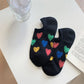 Anna-Kaci Women's Summer Colorful Heart-Printed No-Show Socks 6pk