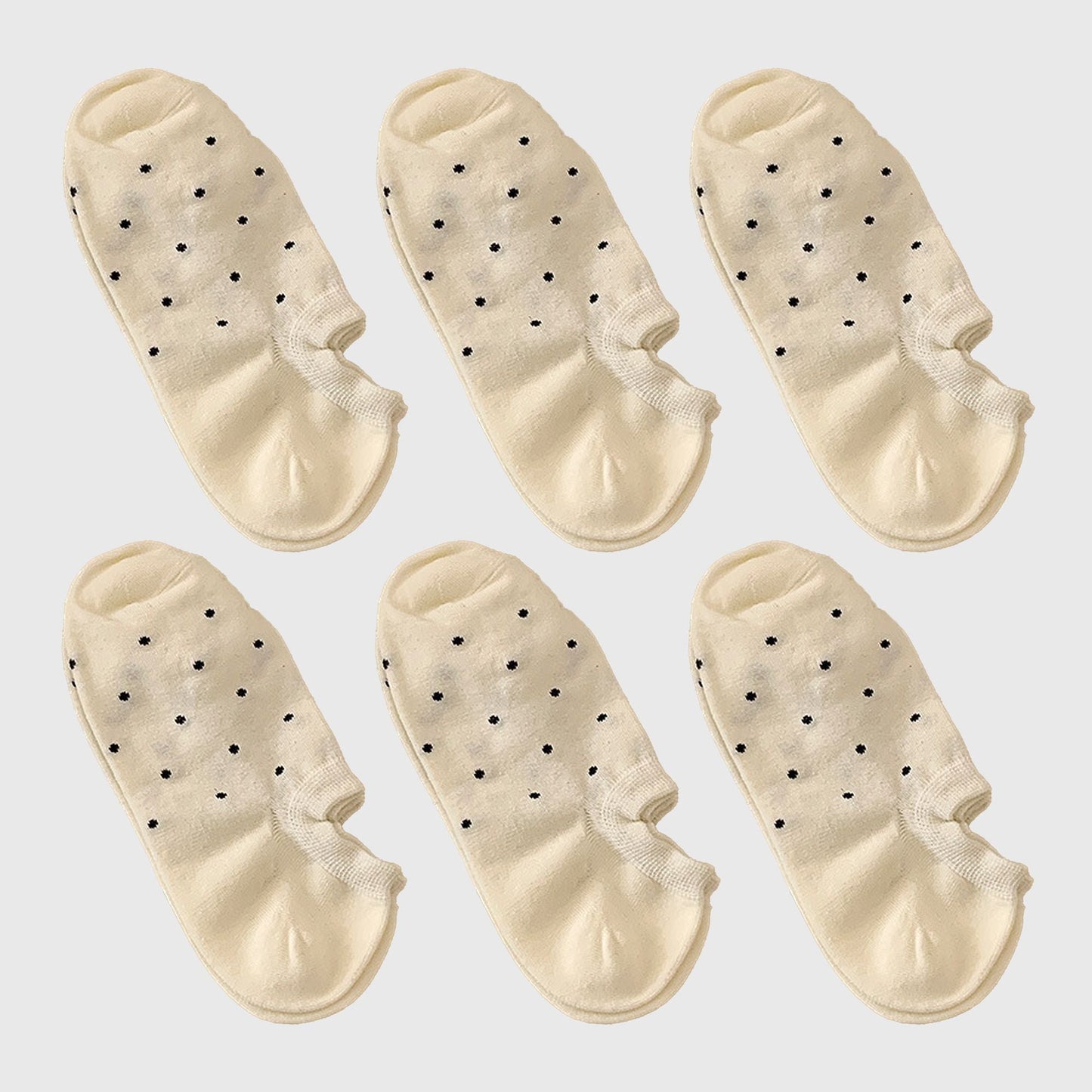 Anna-Kaci Women's 6pk Polka Dot No-Show Socks, Cute Casual Ankle Socks