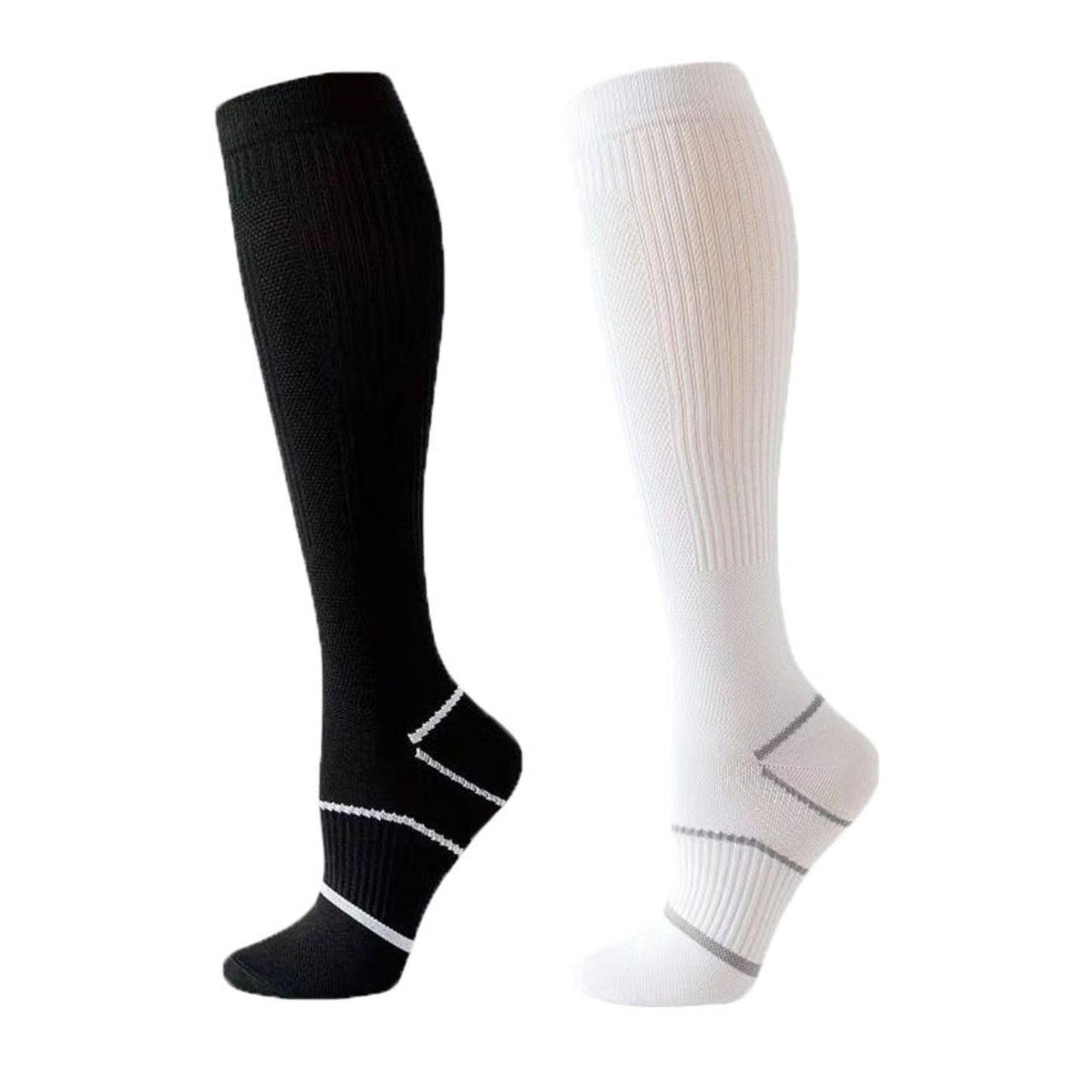 Anna-Kaci Women's Knee High Compression Socks with Arch Support and Stretch Fit for Running and Recovery 2-Pack