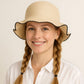 Anna-Kaci Women's Woven Floppy Bucket Hat with Scalloped Brim Edge Detail