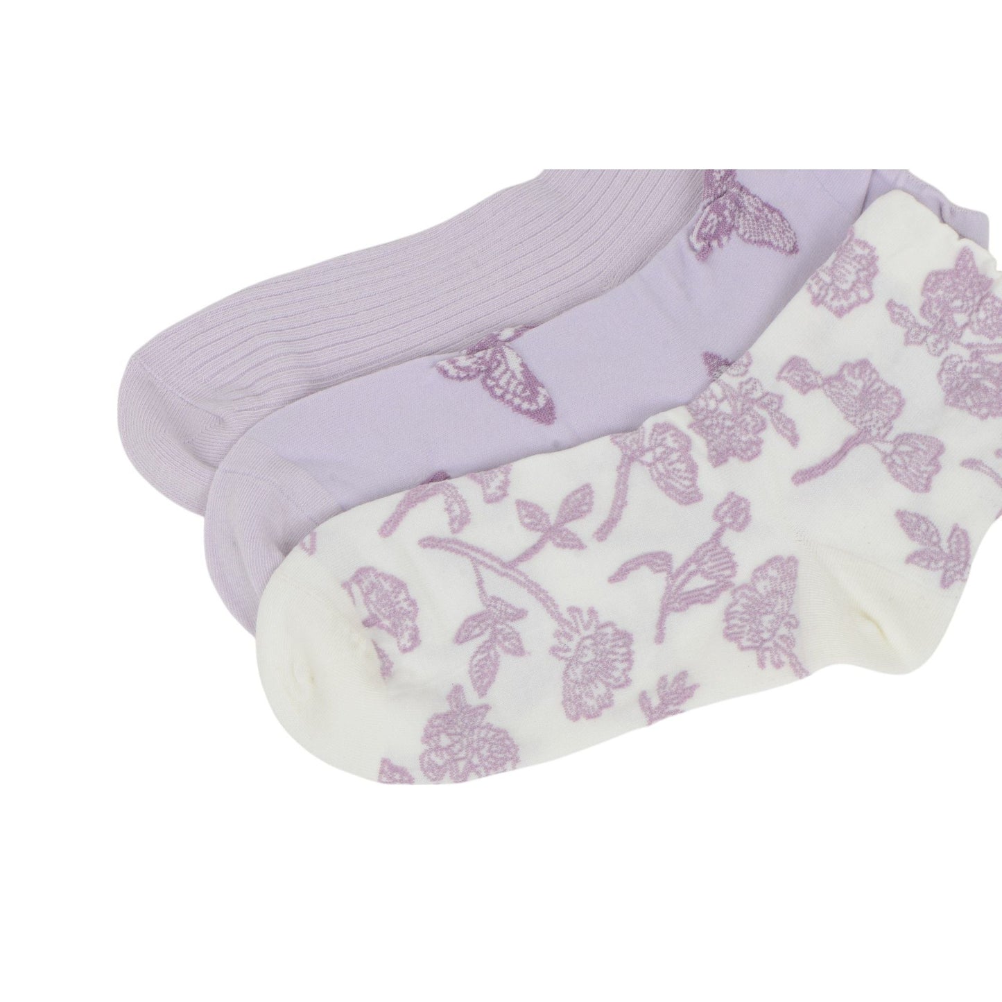 Anna-Kaci Renaissance Women 3-Pair Ankle Socks Set Assorted Patterns Featuring Colorblock, Cartoon Characters, and Butterfly Prints