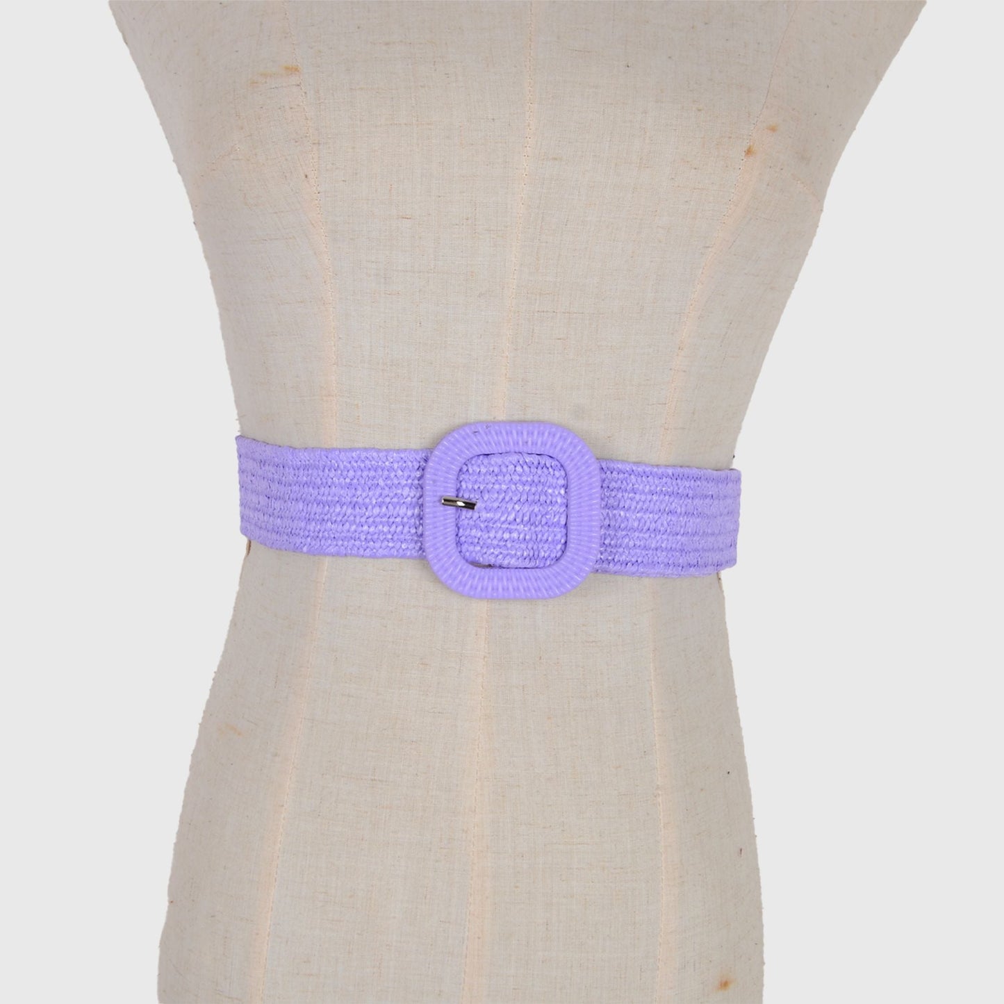 Anna-Kaci Elegant Straw Belt with Matching Woven Buckle