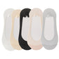 Anna-Kaci 5 Pairs Women No Show Mesh Panel Socks Low Cut Stretch Cotton Liner Non-Slip Design for Ballet Flats and Loafers
