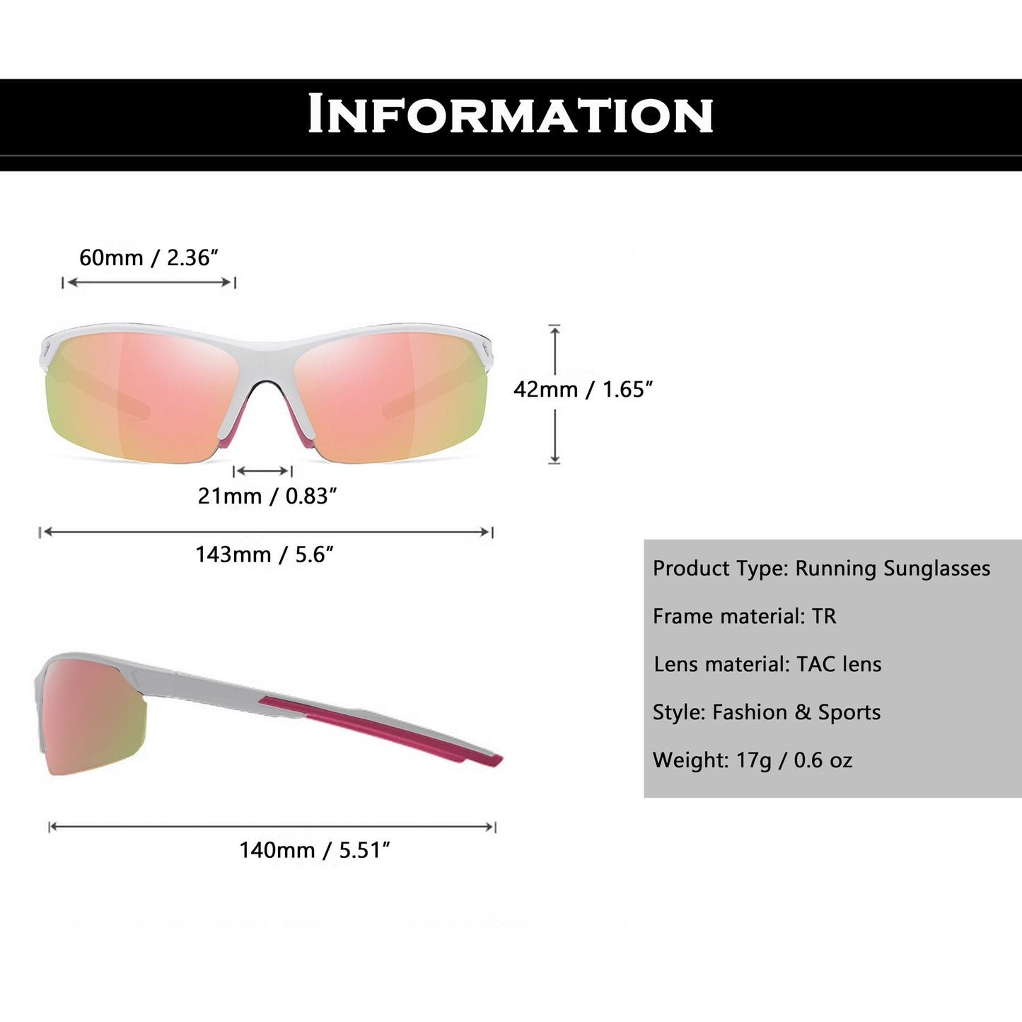 Anna-Kaci Active Women's Stylish Sports Running Sunglasses Polarized UV400 Protection