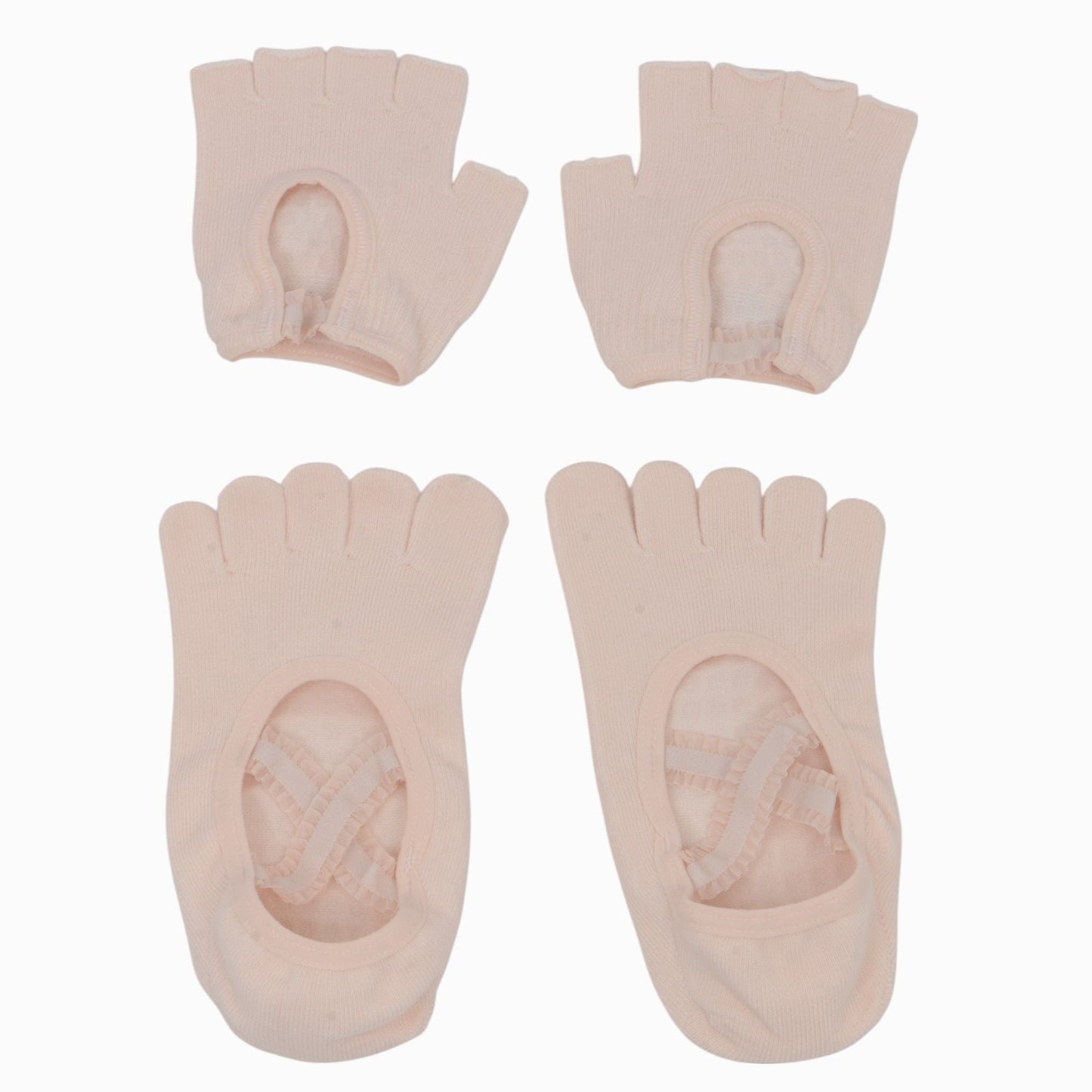 Anna-Kaci Women's Yoga Socks and Gloves Set with Anti-Slip Grip for Pilates and Barre Workouts