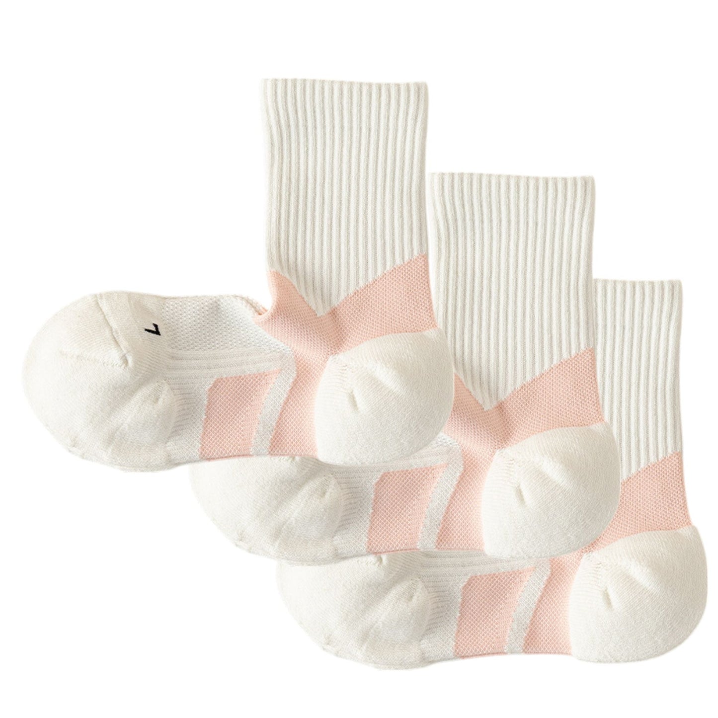 Anna-Kaci Women's 3-Pair Pack Cushioned Sports Crew Socks with Arch Support Mesh Panels and Ankle Compression