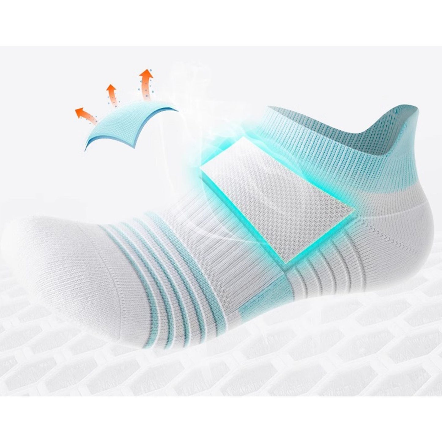 Anna-Kaci 3 Pairs Cushioned Sport Ankle Socks with Arch Support Breathable Stretch Mesh Knit Athletic Low-Cut Design