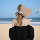 Anna-Kaci Wide Brim Sun Hat with Ponytail Hole Neck Tie Closure and Patterned Lining for UV Protection and Outdoor Style