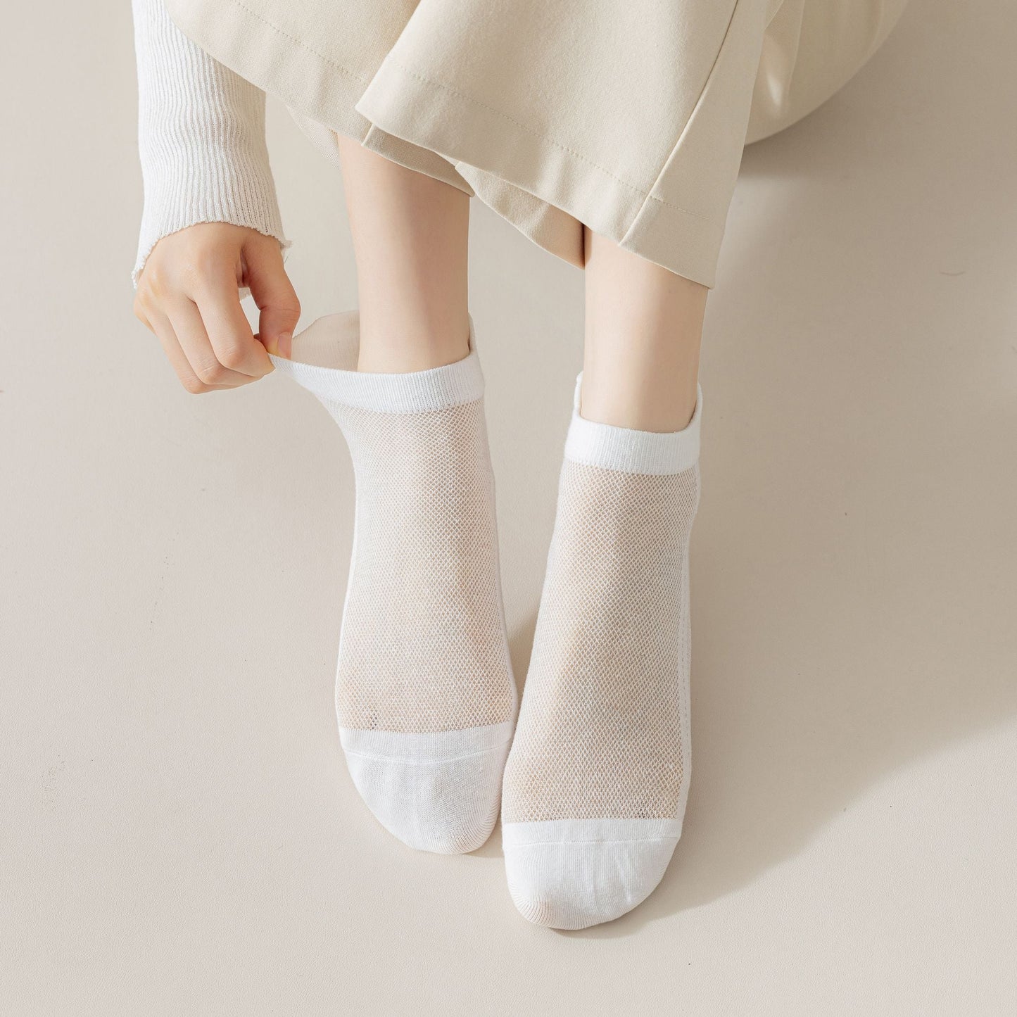 Anna-Kaci Women's No Show Socks Classic Thin Mesh Breathable 6pk