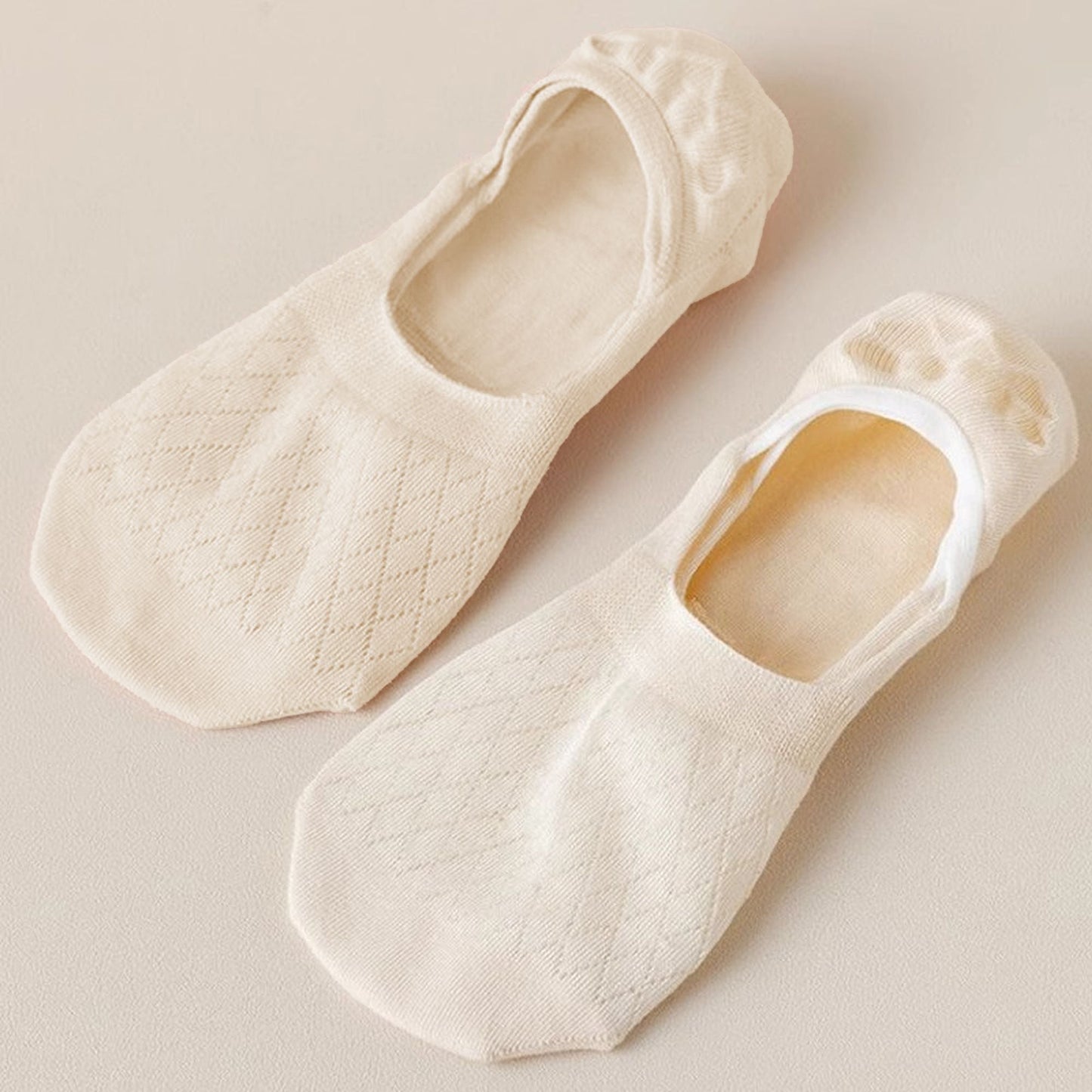 Anna-Kaci Women's Solid No Show Socks Non Slip Cotton 6Pk