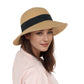 Anna-Kaci Wide Brim Straw Sun Hat with Black Ribbon Bow Adjustable Chin Strap Inner Sweatband for Outdoor and Travel Use