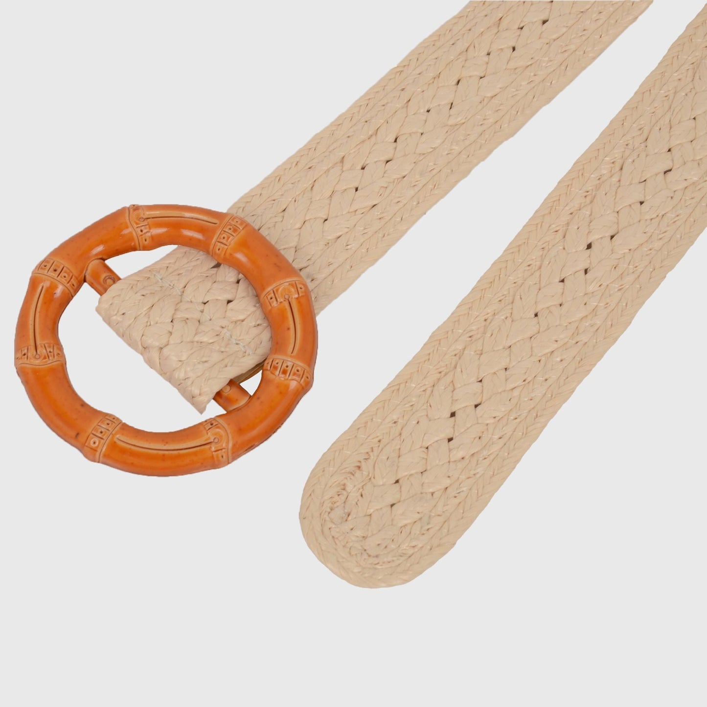 Anna-Kaci Bohemian - Style Woven Belt with Round Plastic Buckle