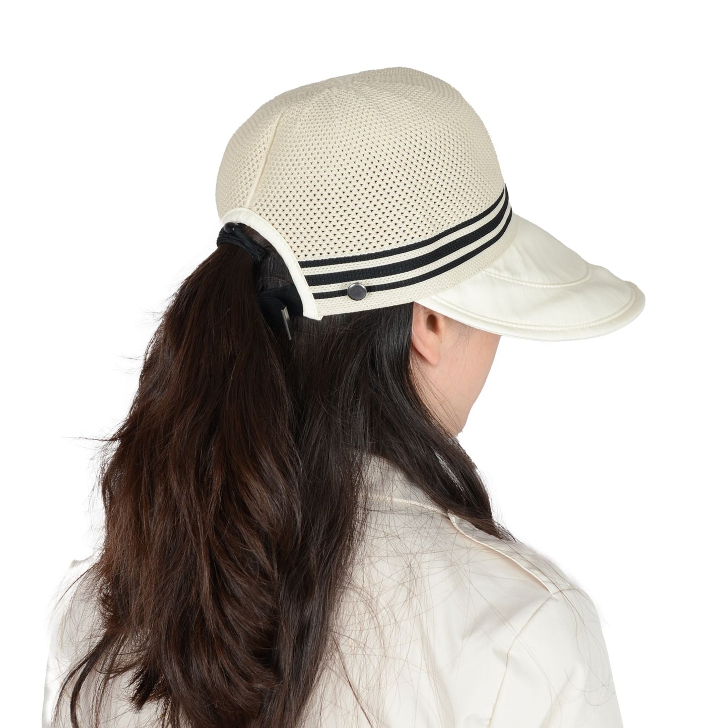 Anna-Kaci Breathable Mesh Sun Visor Cap with Ponytail Slot Adjustable Strap and Wide Brim for Outdoor Hiking and Summer Travel
