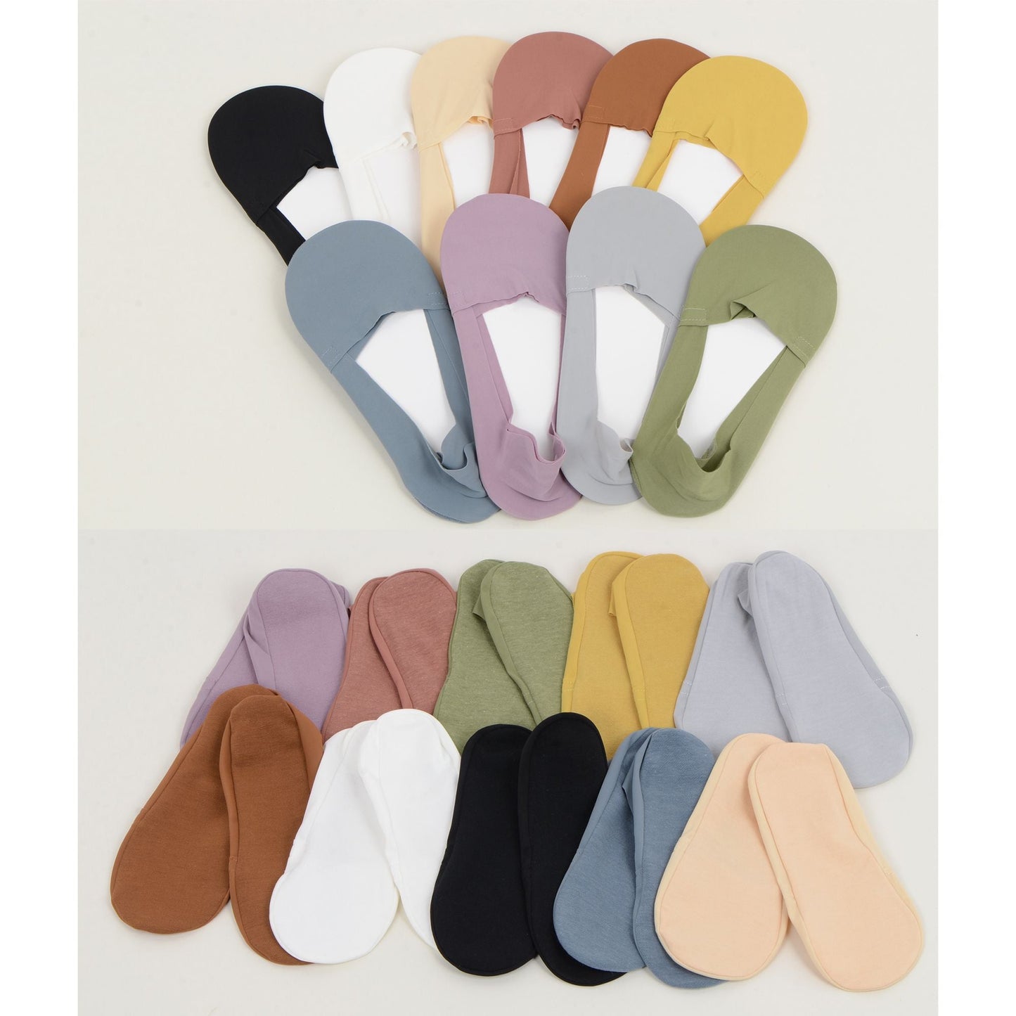 Anna-Kaci 5 Pairs Women Ice Silk Low Cut Liner Socks Deep Cut Design Anti-Slip Cotton Sole Breathable Invisible Socks for Flats