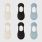 Anna-Kaci Women's Solid No Show Socks Non Slip Cotton 6Pk