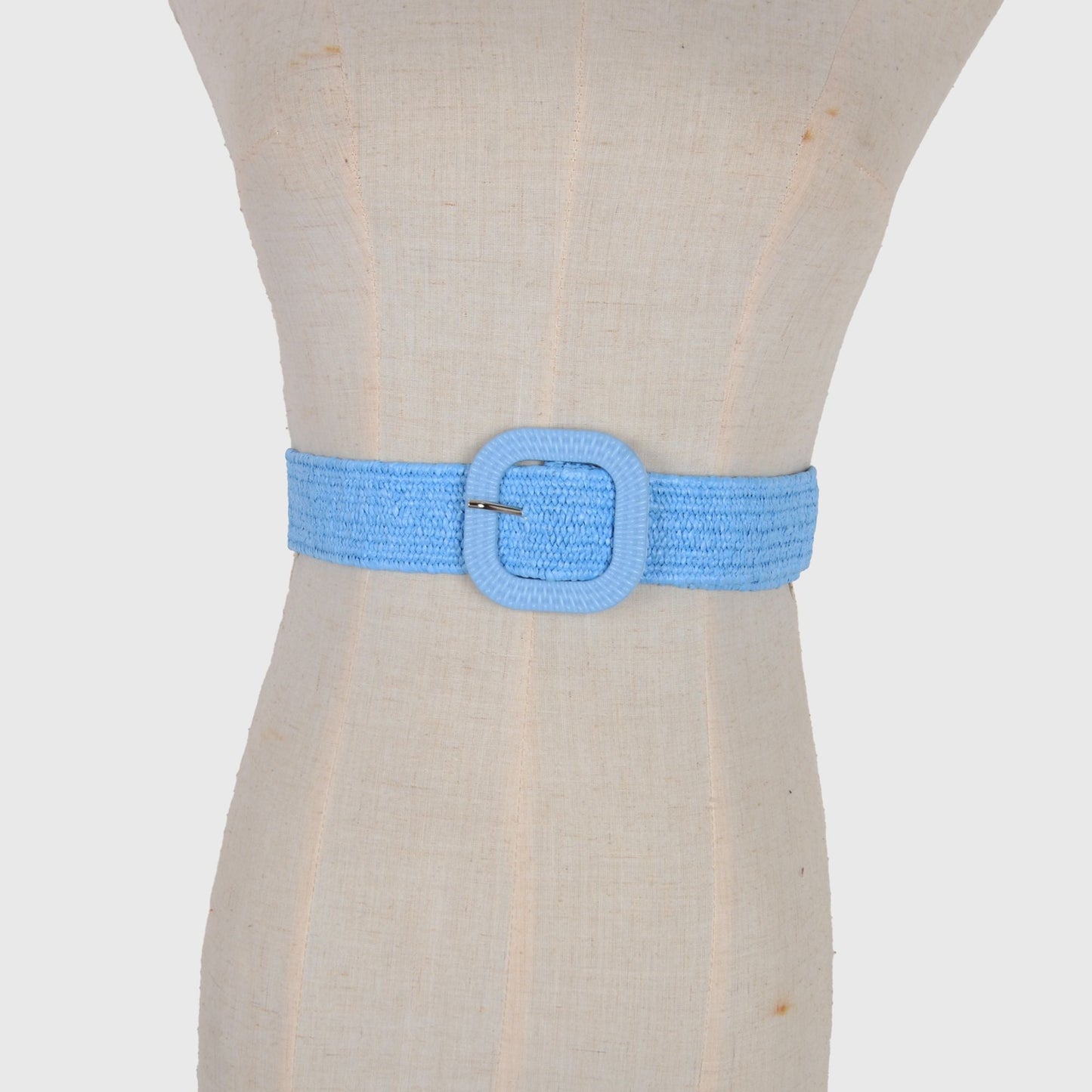 Anna-Kaci Elegant Straw Belt with Matching Woven Buckle