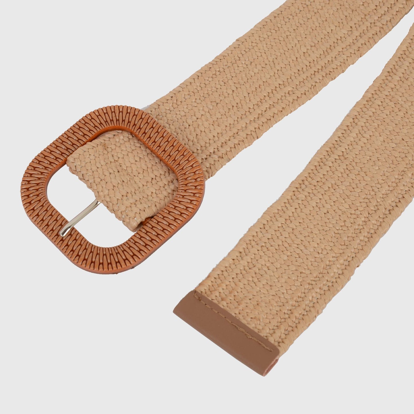 Anna-Kaci Stylish Straw Belt with Woven Buckle