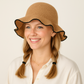 Anna-Kaci Women's Woven Floppy Bucket Hat with Scalloped Brim Edge Detail