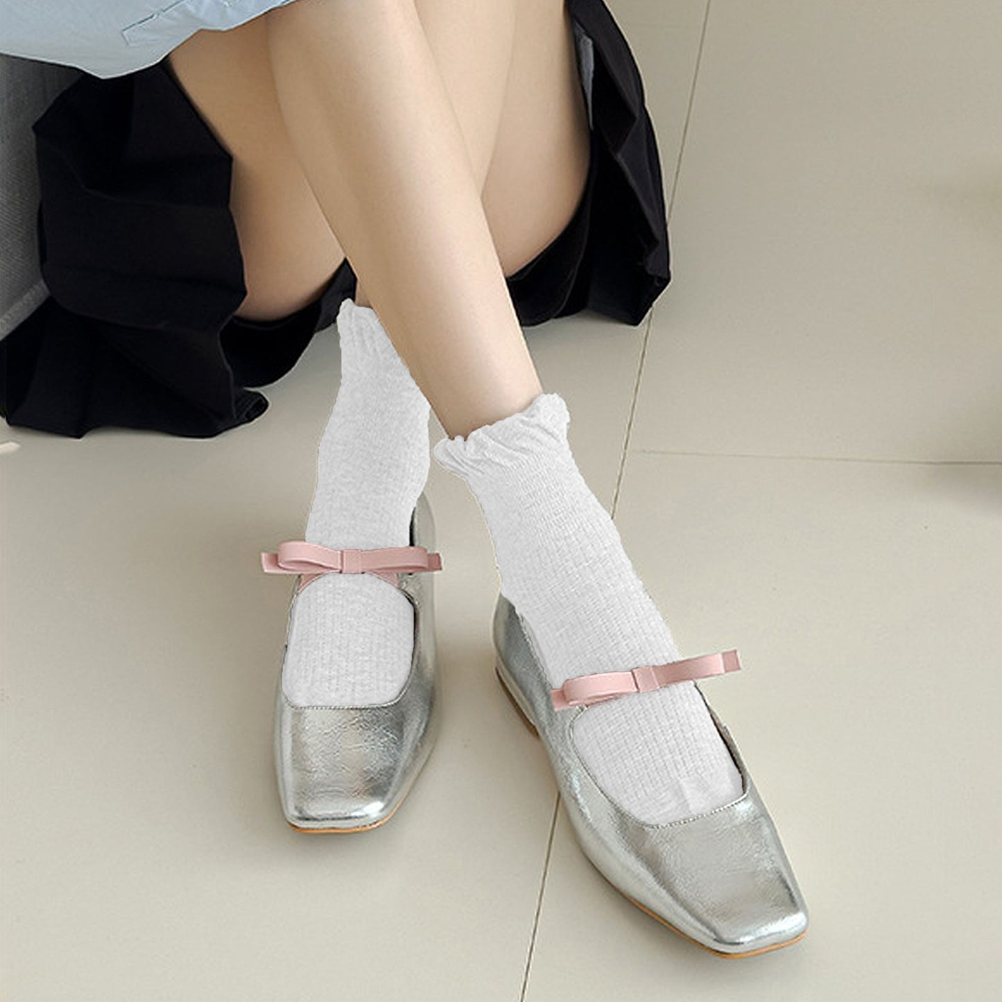 Anna-Kaci Adorable Women's Ruffle - Cuff Ankle Socks 6Pk