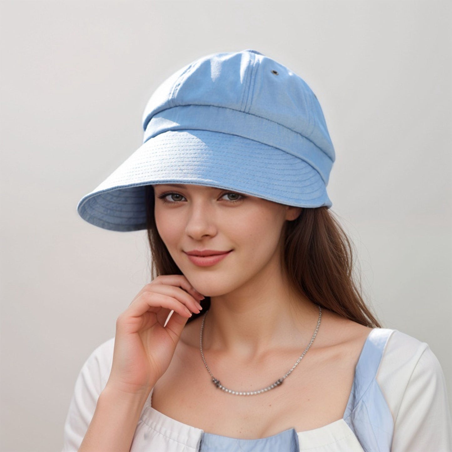 Anna-Kaci Womens Wide Brim Baseball Cap Bundle with UV Protection Ponytail Hole and Ventilated Eyelets Casual Outdoor Style