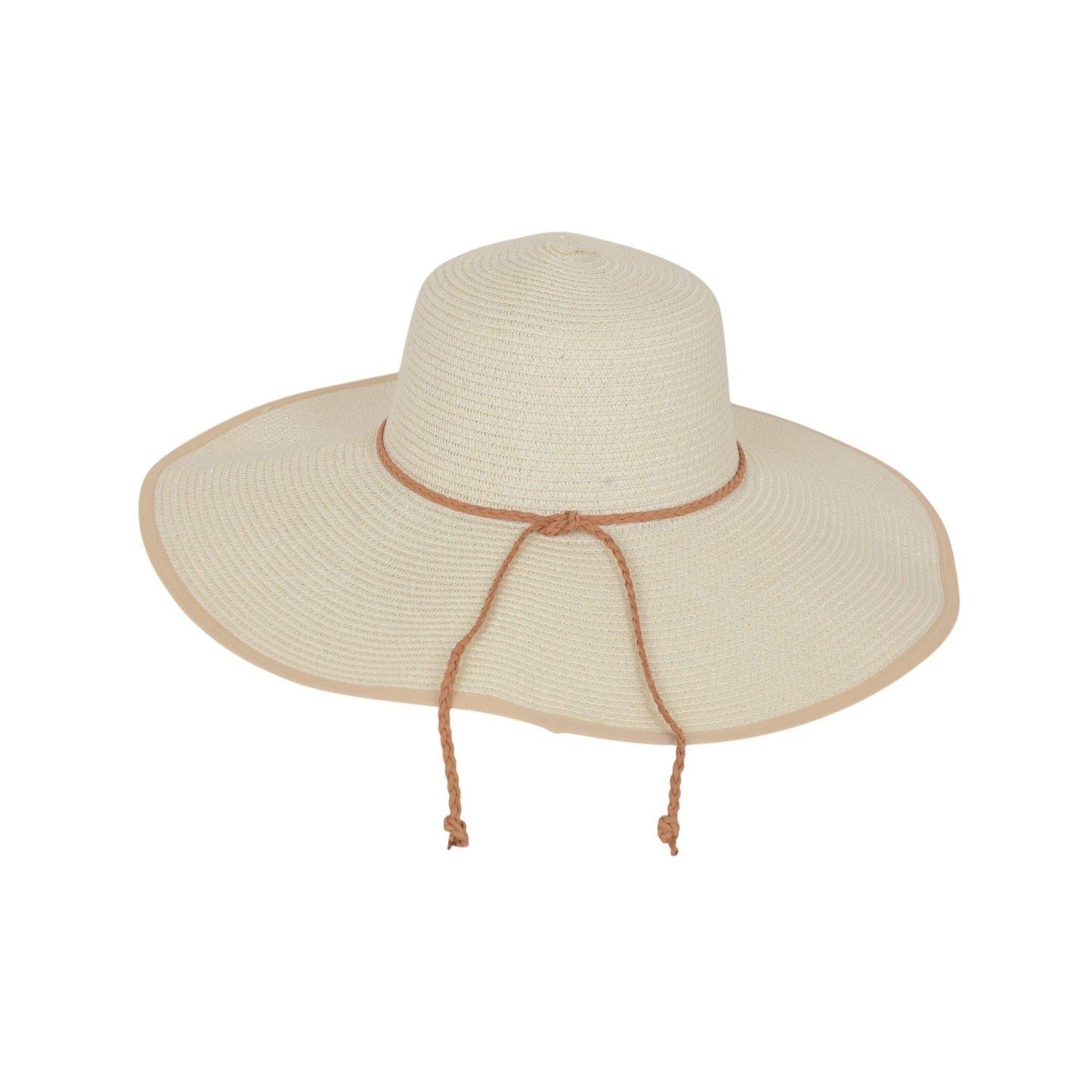 Anna-Kaci Wide Brim Straw Sun Hat with Braided Cord Detail Lightweight Packable Design for Beach Outdoor Protection