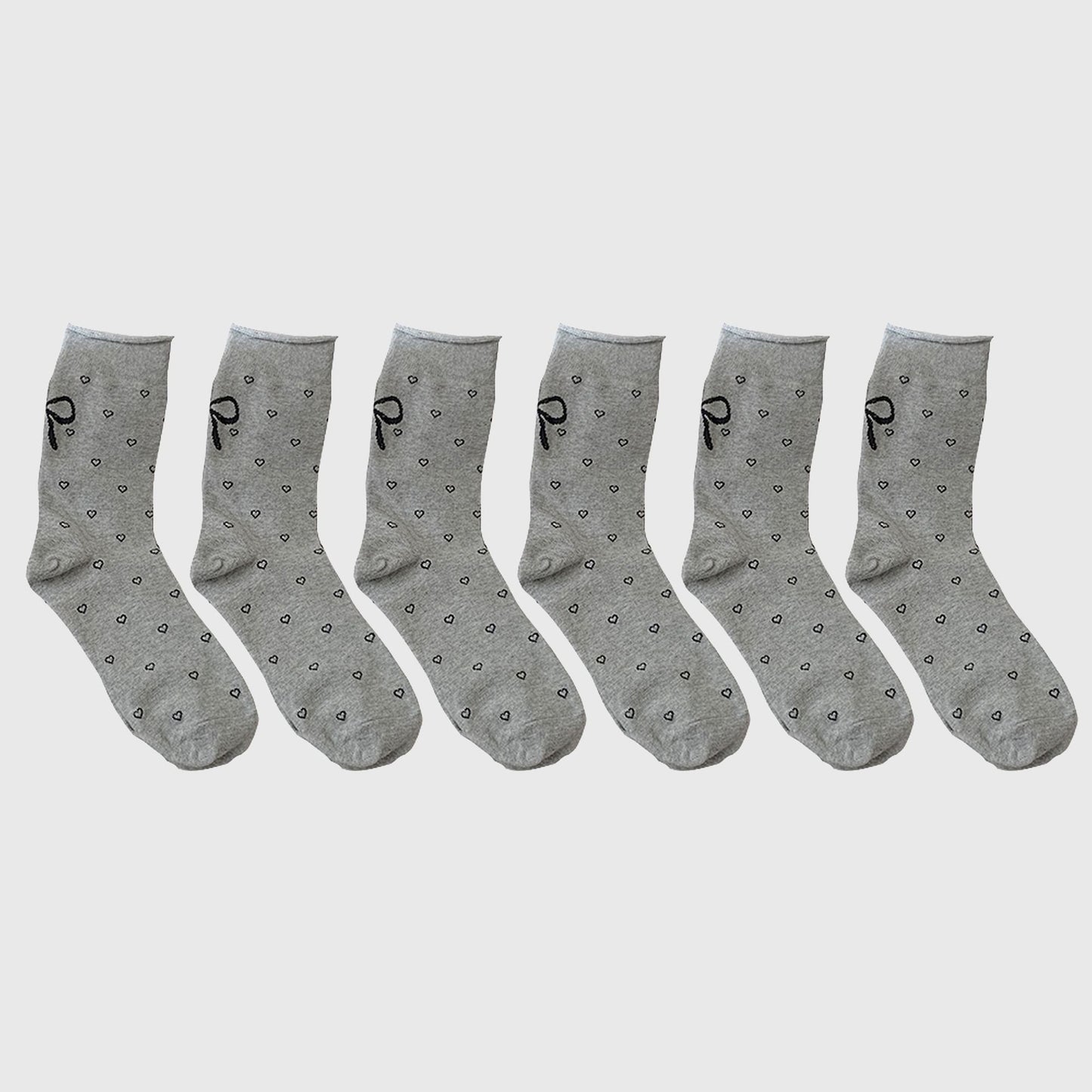 Anna-Kaci Women's Cotton Bow - Heart Pattern Ankle Socks 6pk