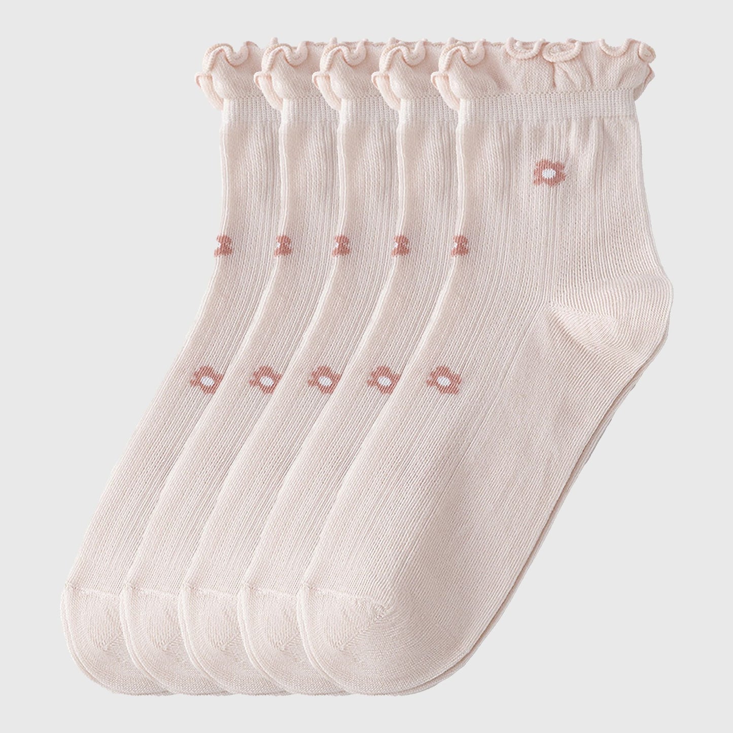 Anna-Kaci Women's Adorable Summer Ruffle-Edge Ankle Socks 5pk
