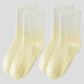Anna-Kaci Women's Gradient Color Athletic Crew Socks Non Slip Silicone Cushioned Sole for Yoga Jogging 2 Pairs