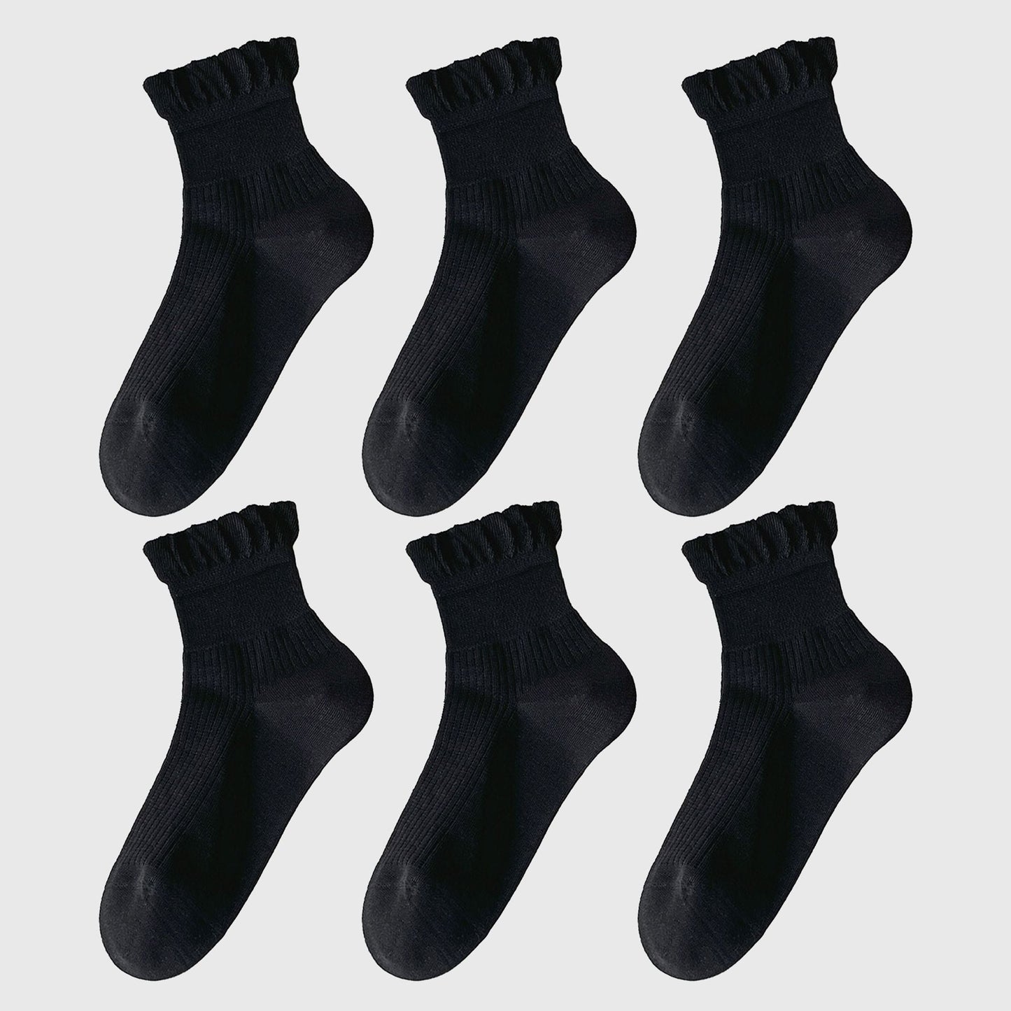 Anna-Kaci Adorable Women's Ruffle - Cuff Ankle Socks 6Pk