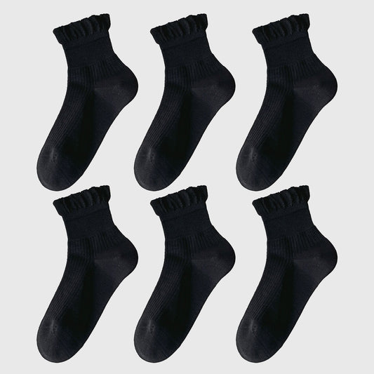 Anna-Kaci Adorable Women's Ruffle - Cuff Ankle Socks 6Pk