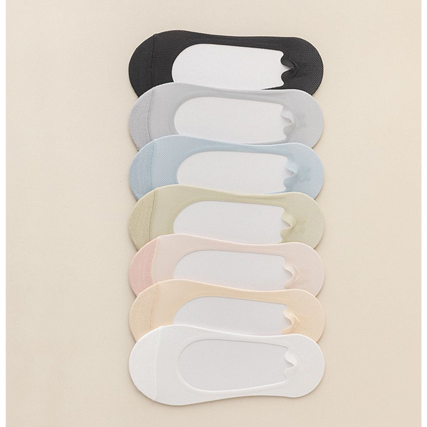 Anna-Kaci 5 Pairs Women No Show Mesh Panel Socks Low Cut Stretch Cotton Liner Non-Slip Design for Ballet Flats and Loafers