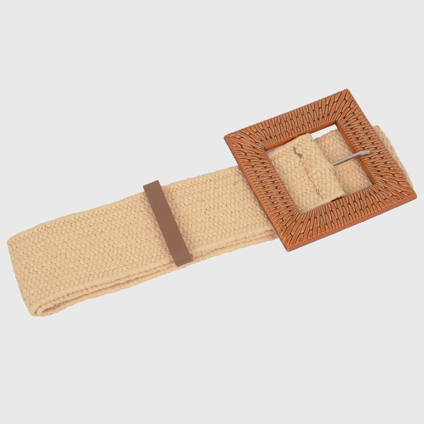 Anna-Kaci Stylish Straw Belt with Woven Buckle