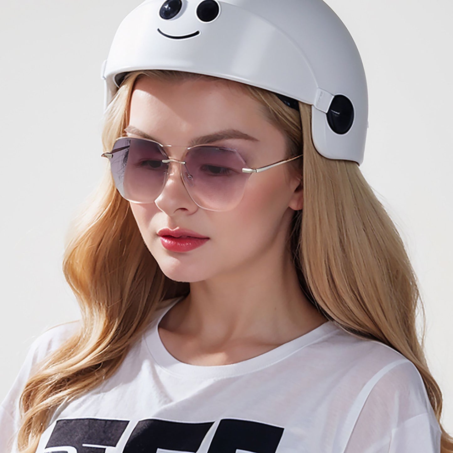 Anna-Kaci Women's Stylish Hexagonal Rimless Gradient Sunglasses for Fashion Looks